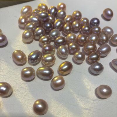 China Grape Shaped Pearl Freshwater Pearl Rice Beads Drop Shaped Strong Light Purple Is 9-10mm Basically Flawless Can Be Used As Jewelry Diy for sale