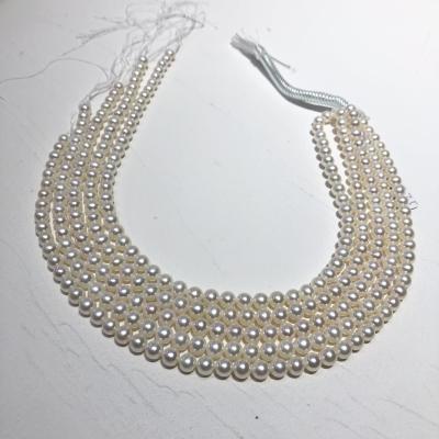 China Freshwater pearl freshwater string pearl ak chain chandelier is basically round and flawless 7-7.5mm mother chain semi-finished products for gift giving for sale