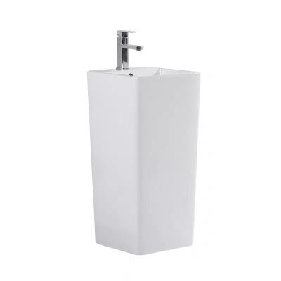 China New Style Modern Size Large Size Ceramic Pedestal Floor Standing One Piece Basin For Bathroom for sale