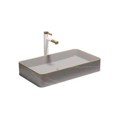 China Modern Art Style Modern Bathroom High End Decoration Ceramic Basins Wash Hand Sink for sale