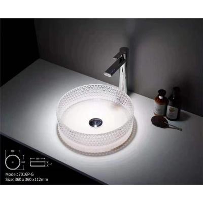 China Modern Glass Basin Sanitary Ware Round Bathroom Art Sink for sale