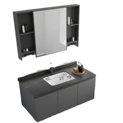 China Waterproof Modern Bath Wall Mounted Bathroom Vanity With Sink Mirror Cabinet for sale