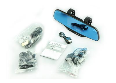 China Anti Dazzling Blue Mirror Dual Camera Car Dvr , Double Camera Hd Dvr Night Vision for sale