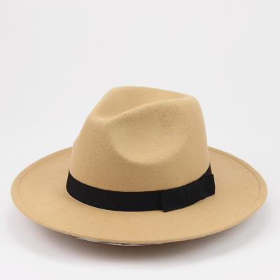 China HZM-22011 Character Large Wide Brim Fedora Hat Winter Spring Fedora Hat Women Man for sale