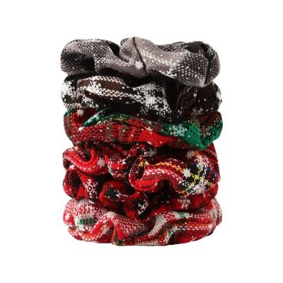 China Kid Woman Gift HZO-18013 Wholesale Women Christmas Headbands Store Elastic Silk Scrunchie Hair Ties for sale