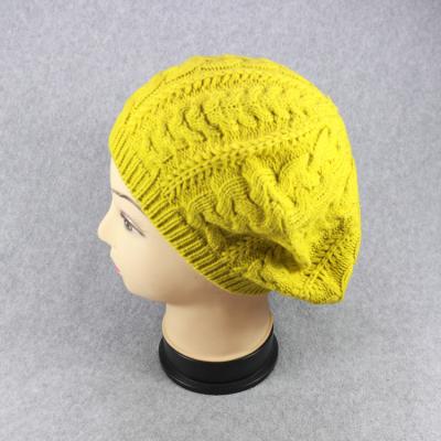 China HZM-16307003 China Best Selling Character Fashion Crochet Yellow Knitted Beret for sale