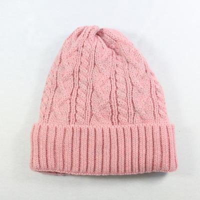 China HZM-18060 COMMON PINK Chunky Soft Stretch Cable Knit Warm Fashion Beanie Skull for sale