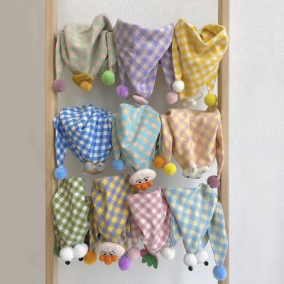 China HZW-10006 Interesting New Spring Children's Scarf Lattice Triangle Fashion Casual Head Scarf for sale