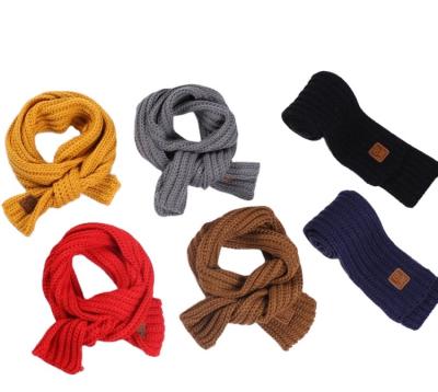 China HZW-10007 nice knitted wool children's scarf knitted baby's scarf thick warm children's knit winter scarf for sale