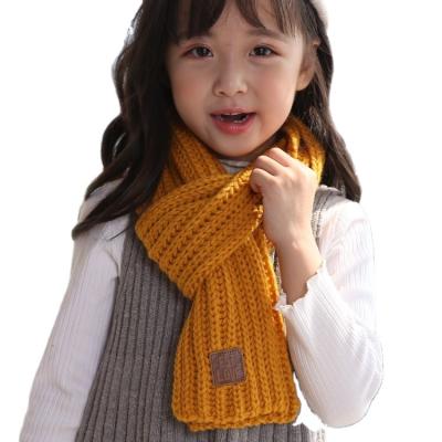 China HZW-10007 Nice Customized Logo Knitted Winter Autumn Baby Scarves Solid Child Neck Warmer for sale