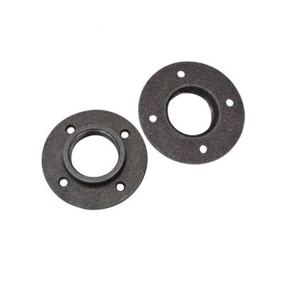 China Decoration 1/2 3/4 Stainless Steel Ductile Black Galvanized Cast Iron Pipe Fittings Threaded Flanges Floor Flange for sale