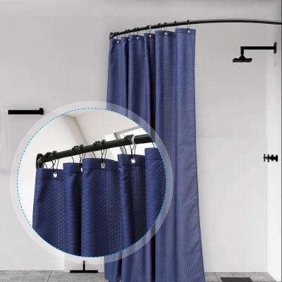 China Adjustable Curved Adjustable Curved Metal Shower Curtain Rod Rustproof High Quality Bathroom Accessory Stainless Steel Shower Curtain Pole for sale