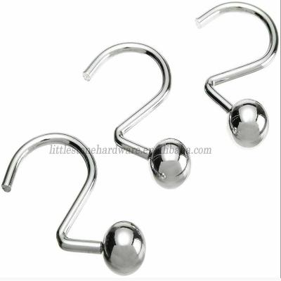 China Rustproof Metal Chrome Heavy Ball Shower Curtain Hooks for sale