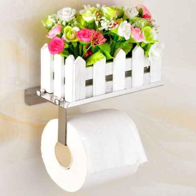 China Nerver Rust Toilet Paper Holder with Phone Shelf for Mobile Phone, Wall Mounted Bathroom Tissue Holder for Smartphone for sale