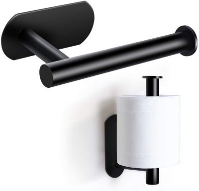 China Contemporary Self Adhesive Toilet Paper Holder Bathroom Paper Towel Roll Holder Stainless Steel Wall Mount Drill Free for sale