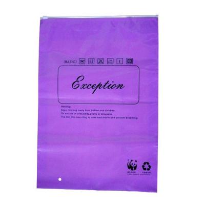 China Eco Friendly Recyclable Zipper Clothes Bag PE Frosted Plastic Zip Lock Packaging Ziplock Bag With Your Logo for sale