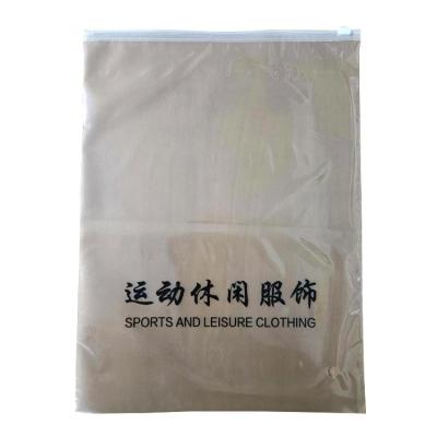 China Recyclable custom made zipper plastic clothing pouches pe tote bag frosted zip bag plastic for clothes for sale