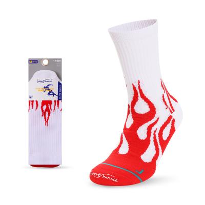 China Wholesale Price Long Breathable White Outdoor Running Sport Stretch Medium Cuff Socks for sale