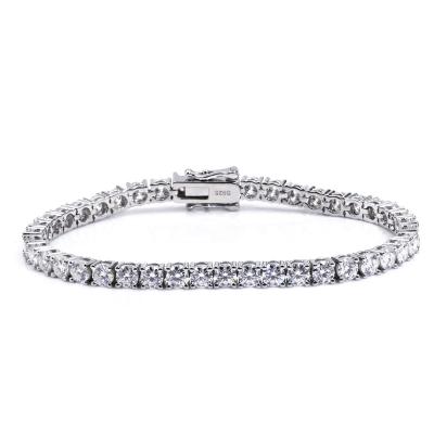 China Vintage Jewel Customization Mosang Diamond 3mm Chain 14K/18K Women Pure White Gold Bracelet for sale