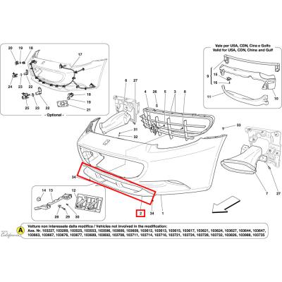 China For Ferrari California Front Bumper Spoiler - Standard OEM 80867100 for sale