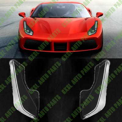 China For Ferrari 488 2015-2020 Car Clear Front LED Headlight Lens Cover Replacement  HeadLamp Shell Cover for sale