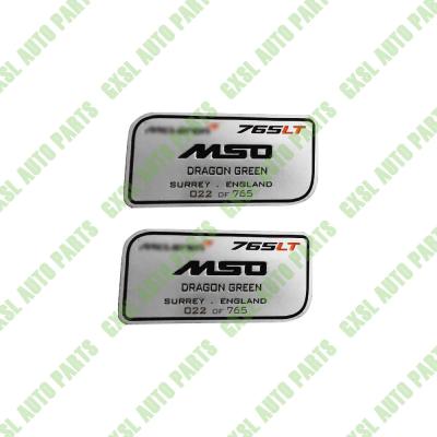 Cina 1 coppia per Mclaren Mso Trim Metal Plate Logo Badge,Aluminum Name Tag Segno in vendita