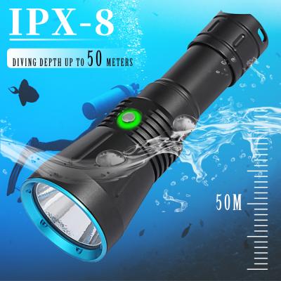 China Factory DV16A P70 Emergency Scuba Diving Flashlight Spot Torch Light Lamp Underwater Professional Underwater Led Diving Flashlights for sale