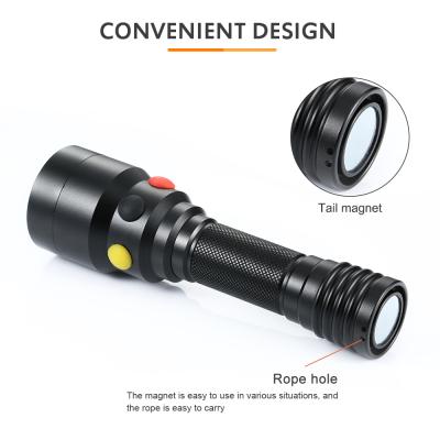 China Manual Rechargeable Emergency 13 LED Torch Flashlight LED Signal Flashlight Magnetic Rail Light for sale