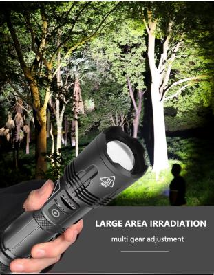 China Camping D1700 P70 5000LM High Power LED Flashlight Multifunctional Rechargeable Light Durable Torch With 26650 Battery for sale