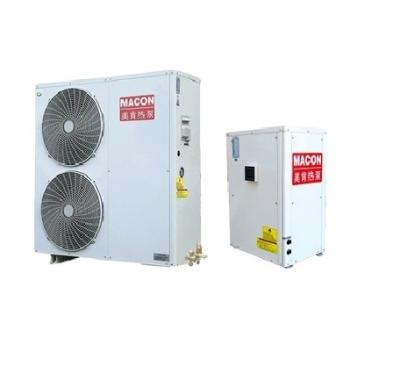 China Macon Spit type outdoor air source heat pump evi dc inverter heat pumps indoor outdoor unit air to water heat pump for sale