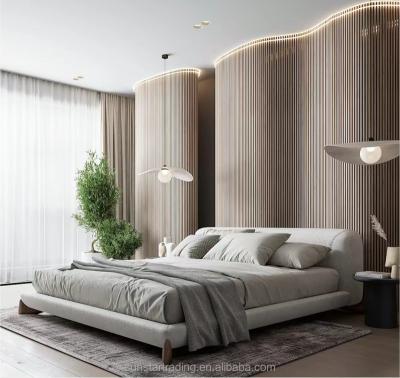 China Japanese style minimalist bedroom king size double bed for sale