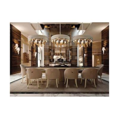 China Customized Modern Style Luxury Italian Dining Table Set Dining Table Wood Cladding Set for sale