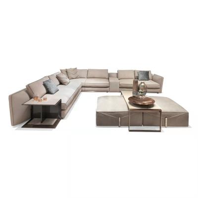 China 2021 Sofa Set Design Suede Fabric New Luxury Modern Customization Living Room Sofa Sectional Sofa Set for sale