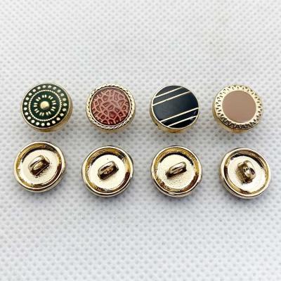 China Wholesale Gold Washable Logo Shirt Metal Shank Buttons Custom 12MM Fancy Clothing Buttons For Clothing for sale