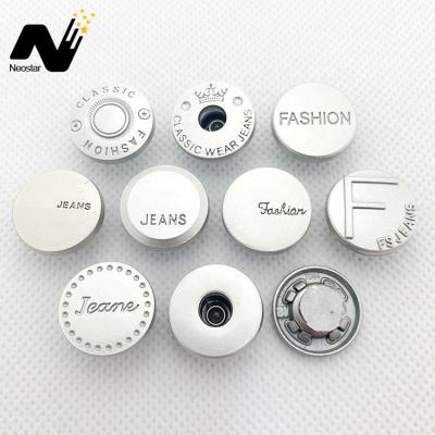 China Fashion Washable Button Making Custom Logo Embossed Designer Metal Jeans Buttons For Garment for sale