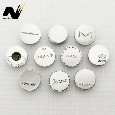 China OEM & ODM Made Zinc Alloy Washable Logo Stamped Jeans Rivets Buttons Custom Made For Jacket for sale