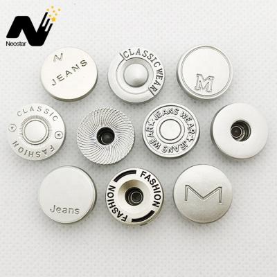 China Washable Washable Button Custom Nickel Free Manufacturing Metal Logo Jeans Denim Buttons In Fujian for sale