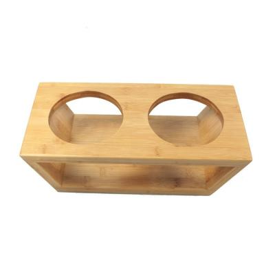 China Cats Wholesale Healthy Natural Materials Diet Bamboo Wooden Pet Cat Bowl Rack for sale