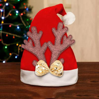 China Customized Cute Christmas Hats Kids Adults Cute Multi Style Cartoon LED Funny Christmas Hats With Antlers for sale