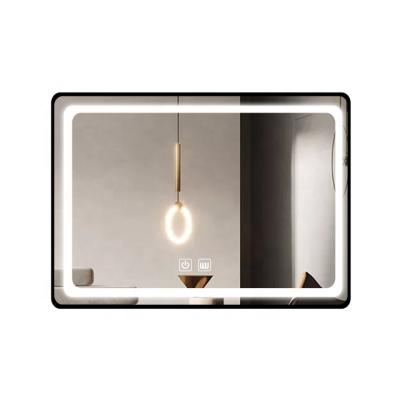 China Magnifying Design Hotel LED Backlit Light Mirror / Wall Mounted Smart Led Mirror Cabinet Custom Size for sale