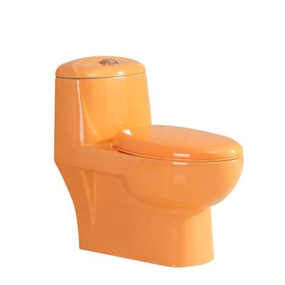 China Cheap Double-Flow Sky Gray Blue Yellow Pink Orange Black Brown Color Ceramic Toilet Bowl With Slow Drop Down Toilet Seat Cover for sale