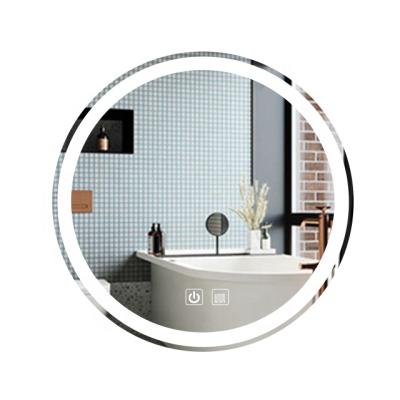 China Magnifying Waterproof Led Mirror With Aluminum Frameless Time And Temperature Smart Bathroom Mirror for sale