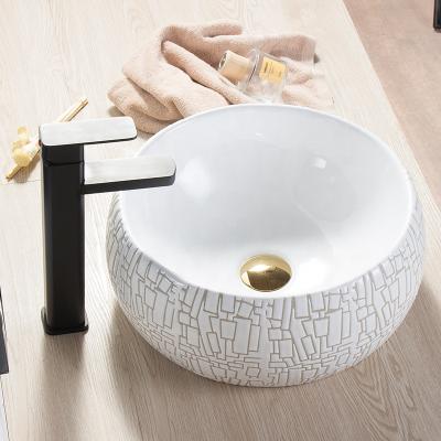 China Easy Clean Wash Basin Modern Bathroom Sinks Hand Base White Round Wash Basin for sale