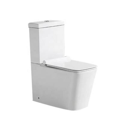 China Double-Flux P-Trap180mm Rimless Two Piece Toilet Ceramic Lavatory RV For European for sale