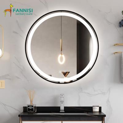 China Magnifying Make Up Mirror Wall Mounted Mirror Led Light Customize Smart Vanity Bathroom Mirror for sale