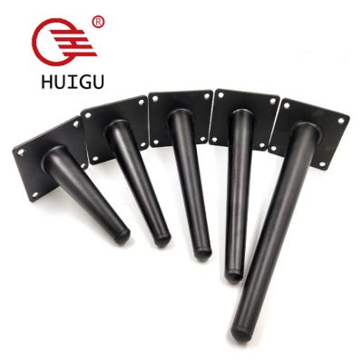 China High Quality Steel Anti Rust Scratch Metal Hardware Foot Fittings Easy Installation Anti Round Tapered Furniture Legs By Tube Furniture Support Leg for sale