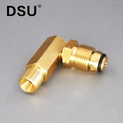 China LPG Brass Male Elbow Fitting With Propane LP Gas Cylinder Fitting Full Flow Pol Quick Connector for sale