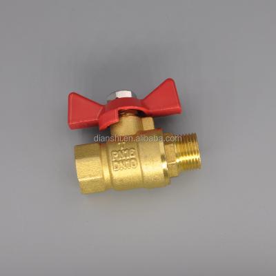 China General Thread Male Female Butterfly Handle Brass Ball Valve for sale