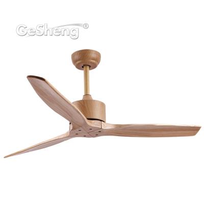 China Without GESHENG Lightweight 42 52 60 Inch Blade Fan DC Motor Solid Wood Modern Remote Control Ceiling Fan for sale