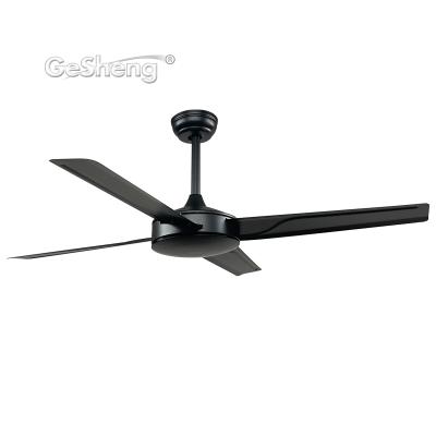 China Modern simple silent air cooling fan uncelling fan black metal 4 blades DC remote control bldc cealing fan for sale